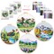 4P Beginner Embroidery Kit,Floral Plant Pattern,Cross Stitch Kits, Including Stamped Embroidery Cloth with 2 Embroidery Hoops, Color Threads and Embroidery Kits